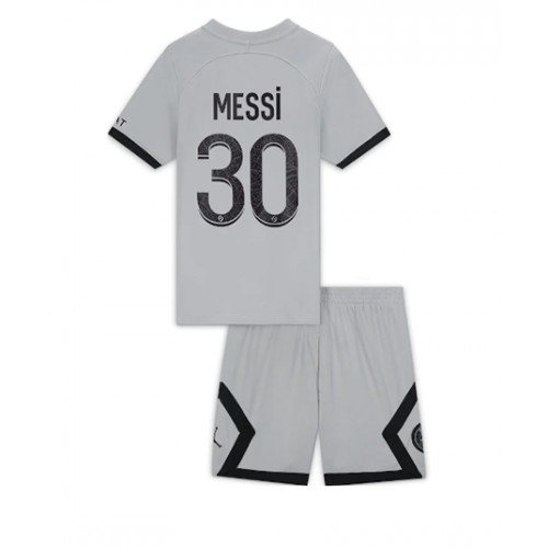 Paris Saint-Germain Lionel Messi #30 Bortedraktsett Barn 2022-23 Kortermet (+ Korte bukser) Paris Saint-Germain Lionel Messi #30 Bortedraktsett Barn 2022-23 Kortermet (+ Korte bukser)